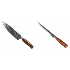 Šéfkuchařský nůž Seburo SUBAJA II Damascus 195mm + Vykosťovací...