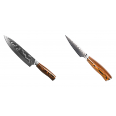 Šéfkuchařský nůž Seburo SUBAJA II Damascus 195mm + Nůž na ovoce...