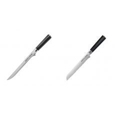 Filetovací nůž Samura Mo-V (SM-0048), 218 mm + Nůž na chléb a...