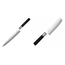 Plátkovací nůž KAI Wasabi Black Yanagiba, 210mm + Wasabi Black Nakiri KAI 165mm