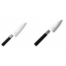 Santoku nůž KAI Wasabi Black (6716S), 165 mm + Wasabi Black Deba...