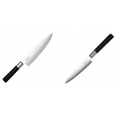 Wasabi Black Nůž šéfkuchaře KAI 200mm + Plátkovací nůž KAI...