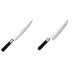 Plátkovací nůž KAI Wasabi Black, 230 mm + Wasabi Black Nůž šéfkuchaře KAI 200mm