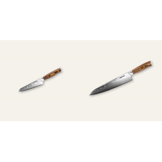 Honesuki (vykosťovací, univerzální) nůž Seburo SUBAJA Damascus 130mm + Šéfkuchařský nůž Seburo SUBAJA Damascus 250mm