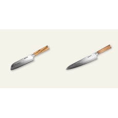 Santoku nůž Seburo HOKORI Damascus 175mm + Šéfkuchařský nůž Seburo HOKORI Damascus 250mm