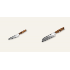 AKCE 1+1 Honesuki (vykosťovací, univerzální) nůž Seburo SUBAJA Damascus 130mm + Santoku nůž Seburo SUBAJA Damascus 175mm